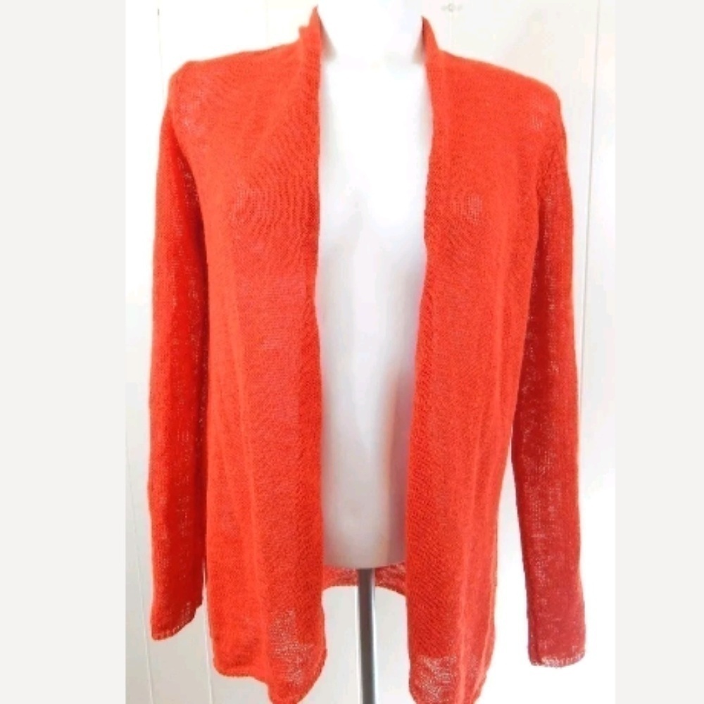 Eileen Fisher Semi‎ Sheer Orange Cardigan